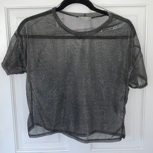 NEVER WORN metallic sheer T-shirt